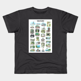 Tour Aotearoa - Sketched Checkpoints Kids T-Shirt